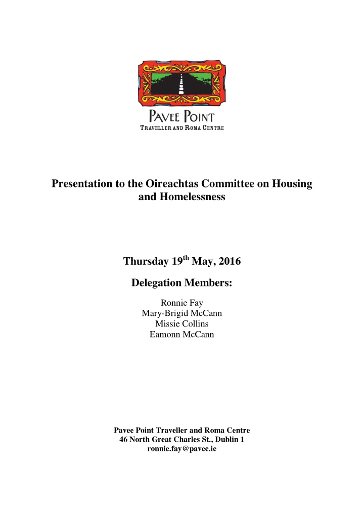 presentation to the oireachtas committee on housing and