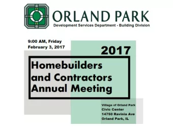 ORLAND PARK Development Services Department 14700 Ravinia Avenue . Orland Park, Illinois 60462 .