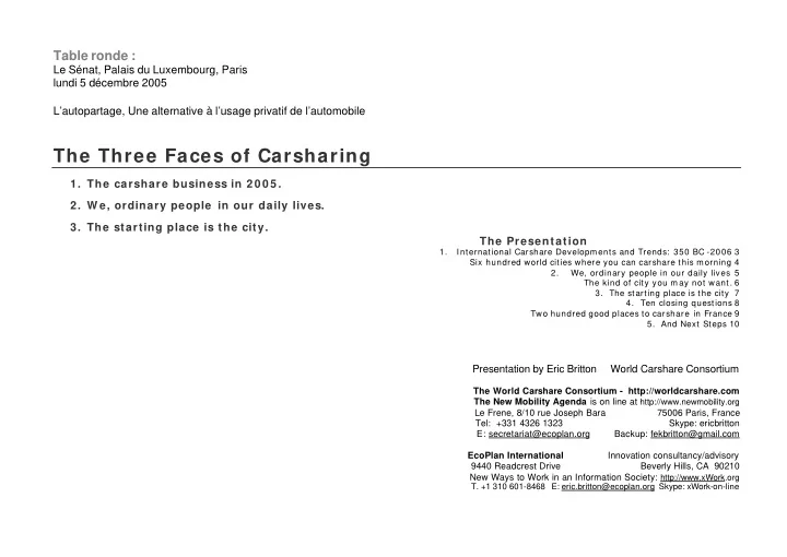 the three faces of carsharing
