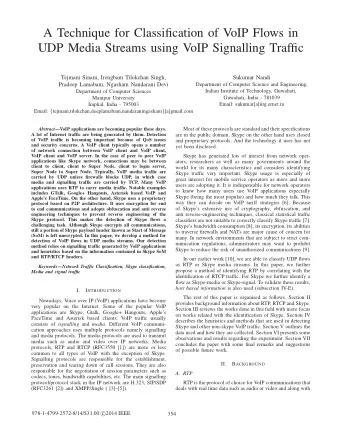 A Technique for Classification of VoIP Flows in  UDP Media Streams using VoIP Signalling Traffic