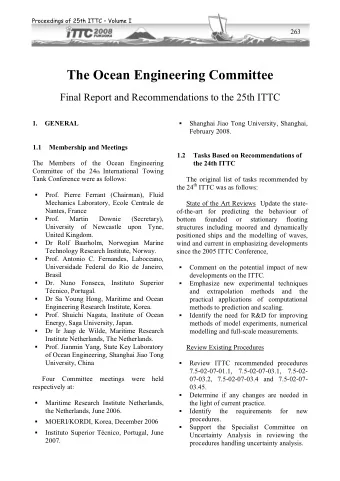 The Ocean Engineering Committee  Final Report and Recommendations to the 25th ITTC 1. GENERAL