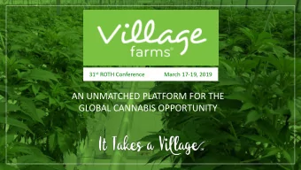 AN UNMATCHED PLATFORM FOR THE  GLOBAL CANNABIS OPPORTUNITY  1  Forw  rward Lo  Lookin  ing St