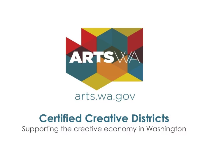 certified creative districts