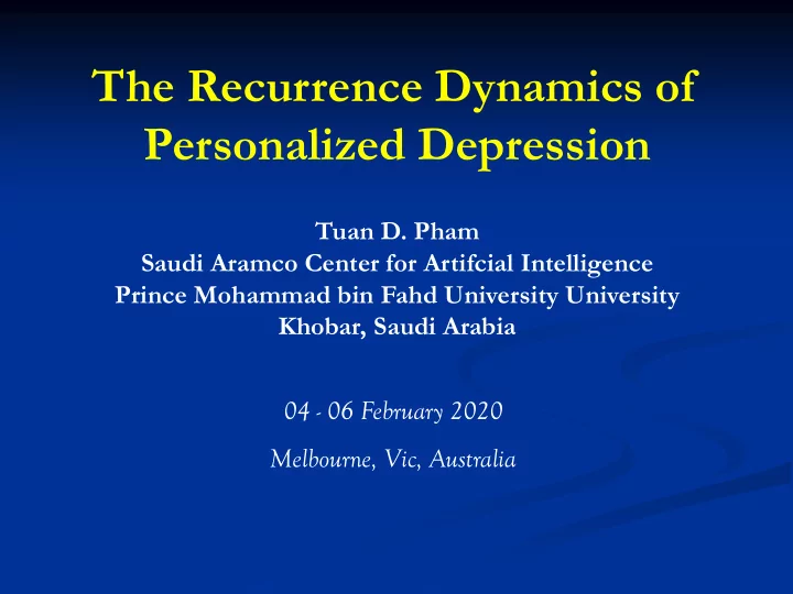 personalized depression