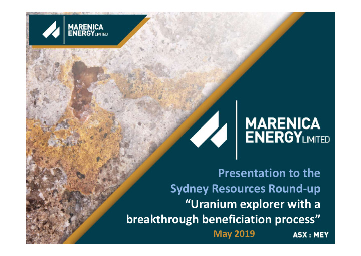 presentation to the sydney resources round up uranium