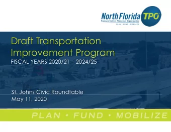 Draft Transportation  Improvement Program  FISCAL YEARS 2020/21  2024/25  St. Johns Civic