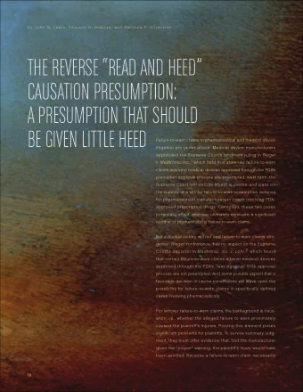 tHe reverse read and Heed  causation presumption:  a presumption tHat sHould  approved