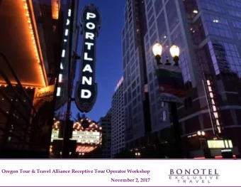 November 2, 2017  I. About Bonotel Exclusive Travel &amp; Receptive Operators  Our Unmatched