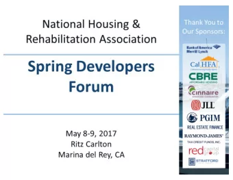 Thank  You  to    Our  Sponsors:  California  Tax  Credit    Allocation