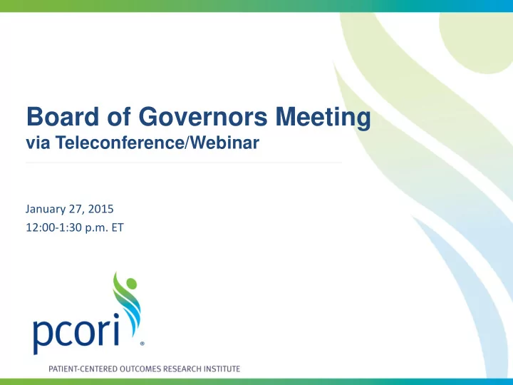 board of governors meeting