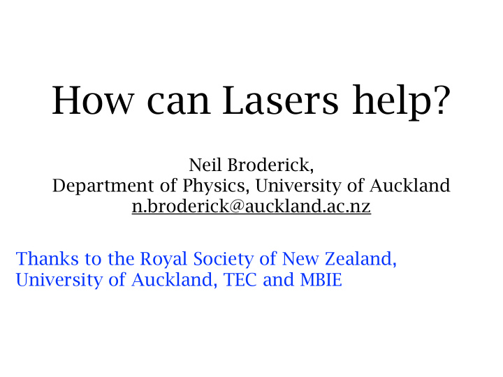 how can lasers help