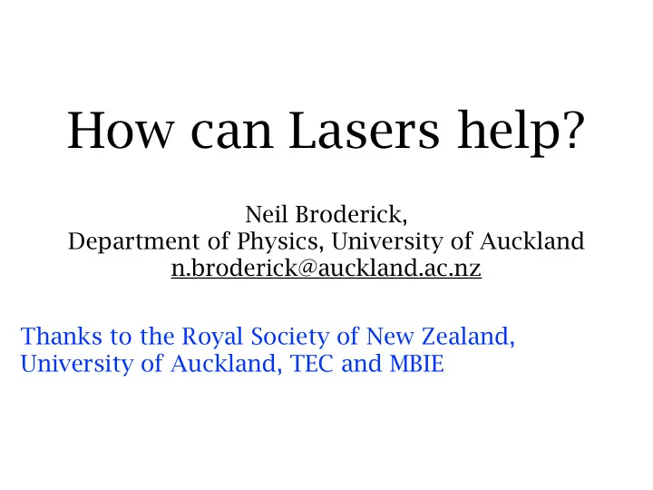 how can lasers help