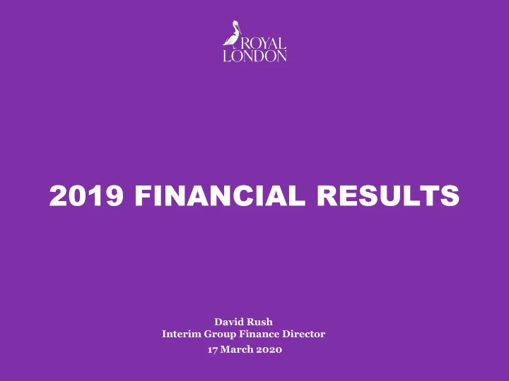 2019 financial results