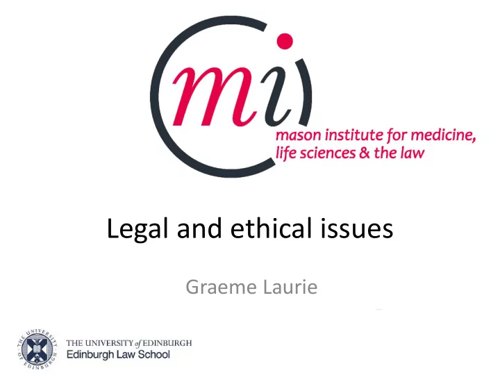 legal and ethical issues