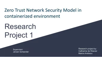 Research  Project 1  Research project by:  Supervisor:  Catherine de Weever  Jeroen Scheerder