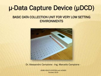 -Da  Data  ta Capture  pture De  Devi  vice ce (  DC  DCD)  BASIC  IC DATA COLLE  LECTION