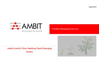 Giants)  Pg 1  PRIVATE &amp; CONFIDENTIAL  Ambit  Asset Management  Ambit Asset Management: An