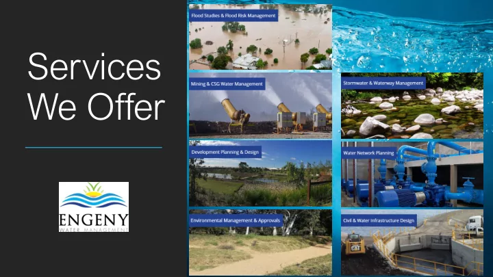 services we offer