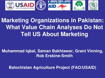 Muhammad Iqbal, Saman Bakhtawar, Grant Vinning,  Rob Erskine-Smith  Balochistan Agriculture Project