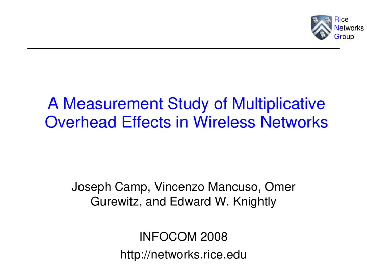 a measurement study of multiplicative overhead effects in