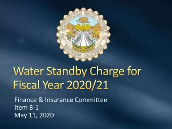 Finance &amp; Insurance Committee  Item 8-1  May 11, 2020  Finance &amp; Insurance Committee  Item