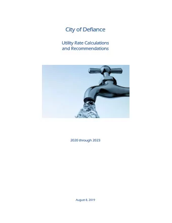 City of Defiance  Utility Rate Calculations  and Recommendations  2020 through 2023  August 8, 2019