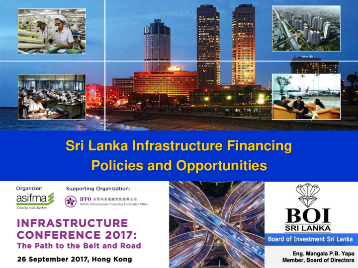 sri lanka infrastructure financing policies and