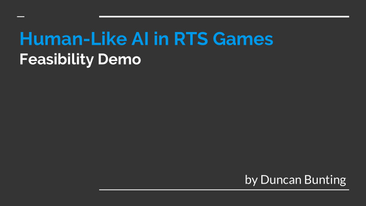 human like ai in rts games