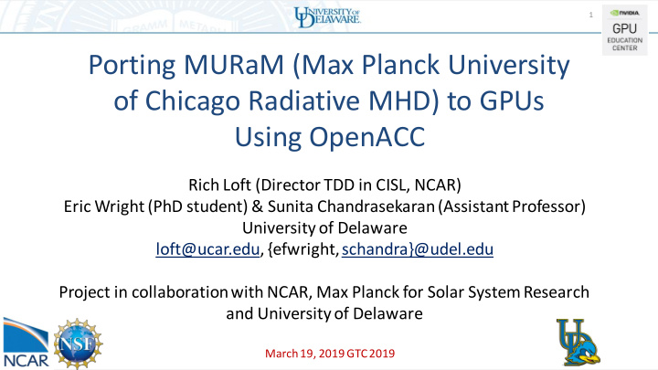 of chicago radiative mhd to gpus using openacc