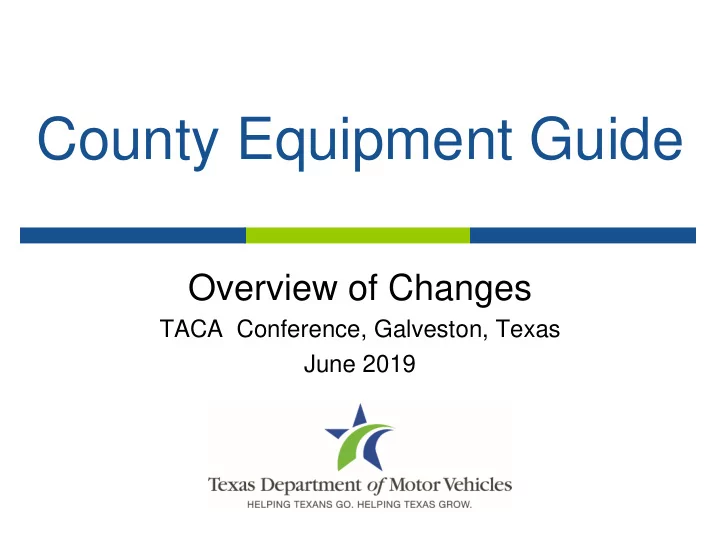 county equipment guide