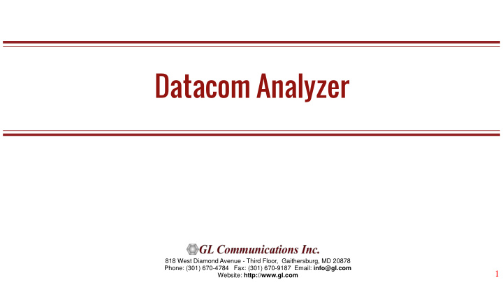 datacom analyzer