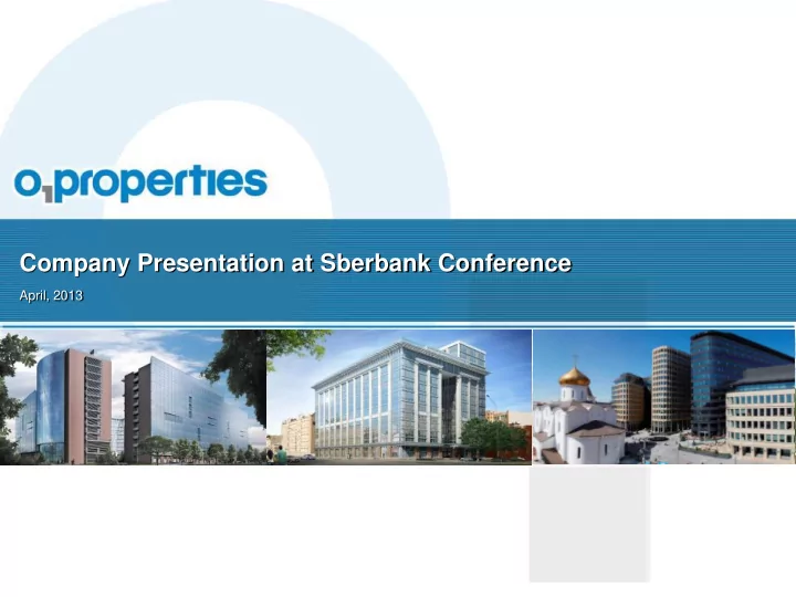 company presentation at sberbank conference