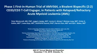Phase 1 First-in-Human Trial of AMV564, a Bivalent Bispecific (2:2)  CD33/CD3 T-Cell Engager, in