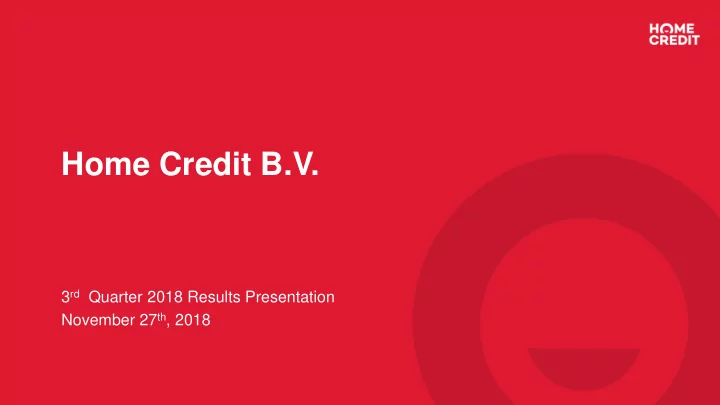 home credit b v