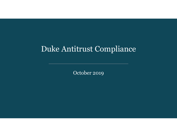 duke antitrust compliance