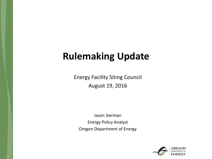 rulemaking update