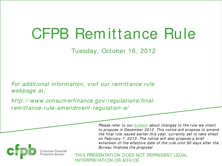 cfpb remittance rule