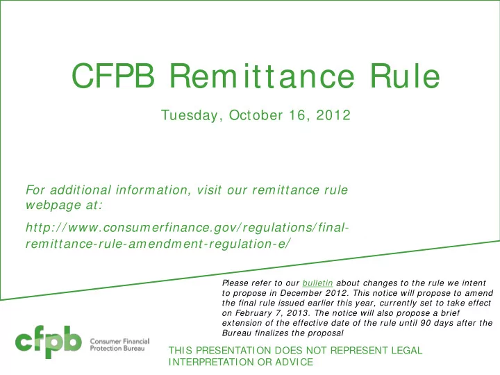cfpb remittance rule