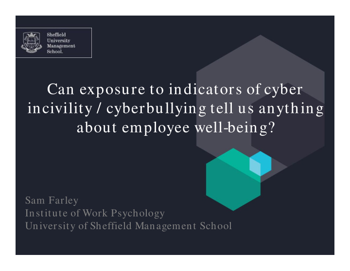 can exposure to indicators of cyber incivility