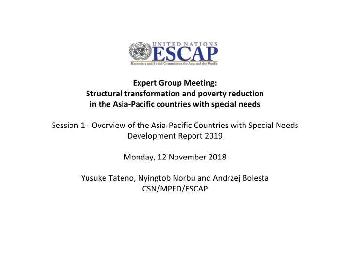 expert group meeting structural transformation and