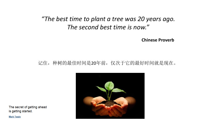 the best time to plant a tree was 20 years ago the second