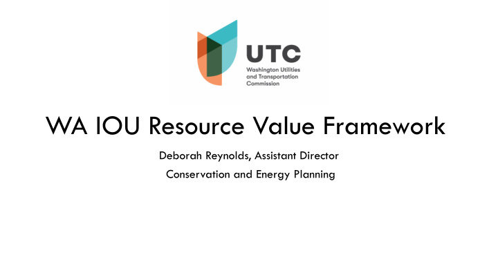 wa iou resource value framework