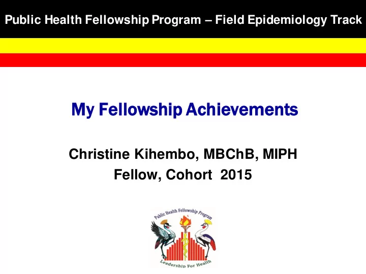 my fellowshi hip p achievement nts