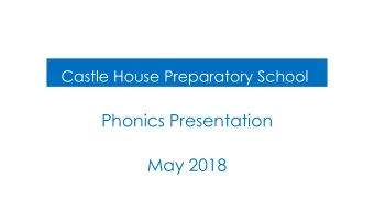 Phonics Presentation  May 2018  Introduction  Being able to read is the most important skill