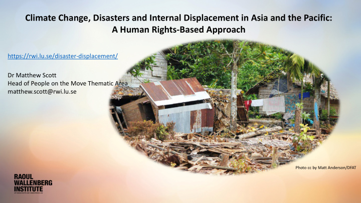 climate change disasters and internal displacement in