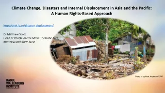 Climate Change, Disasters and Internal Displacement in Asia and the Pacific:  A Human Rights-Based