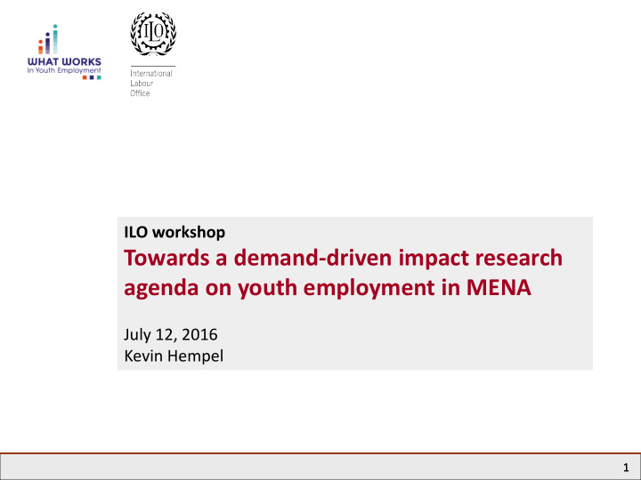 agenda on youth employment in mena