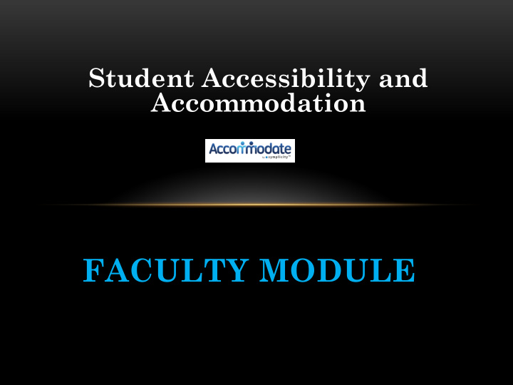 faculty module