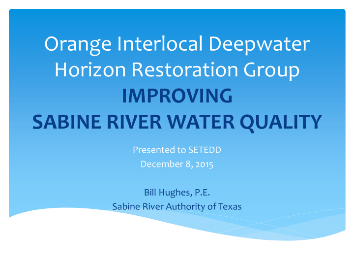 orange interlocal deepwater