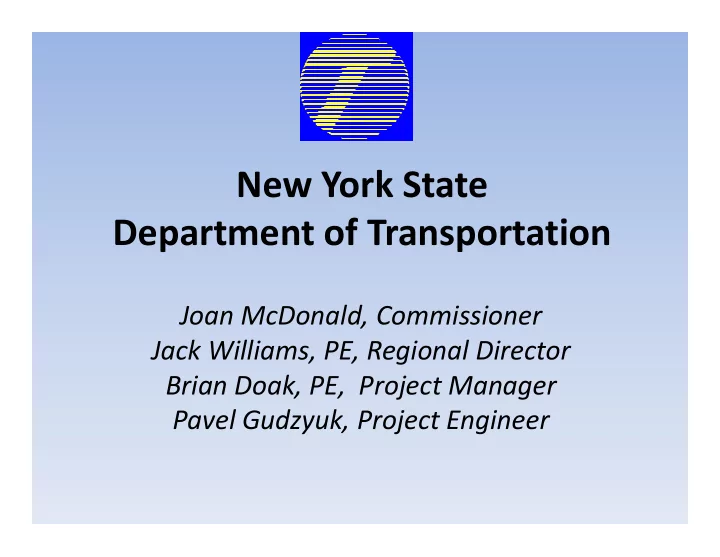 new york state department of transportation